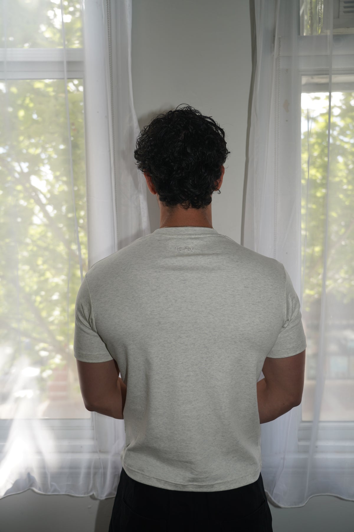 milano fitted tee — vintage grey