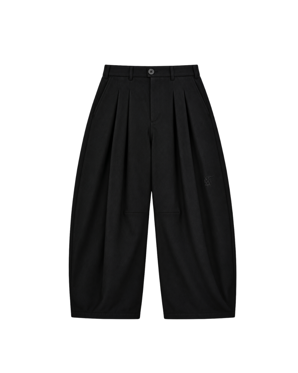 pleated pants — black