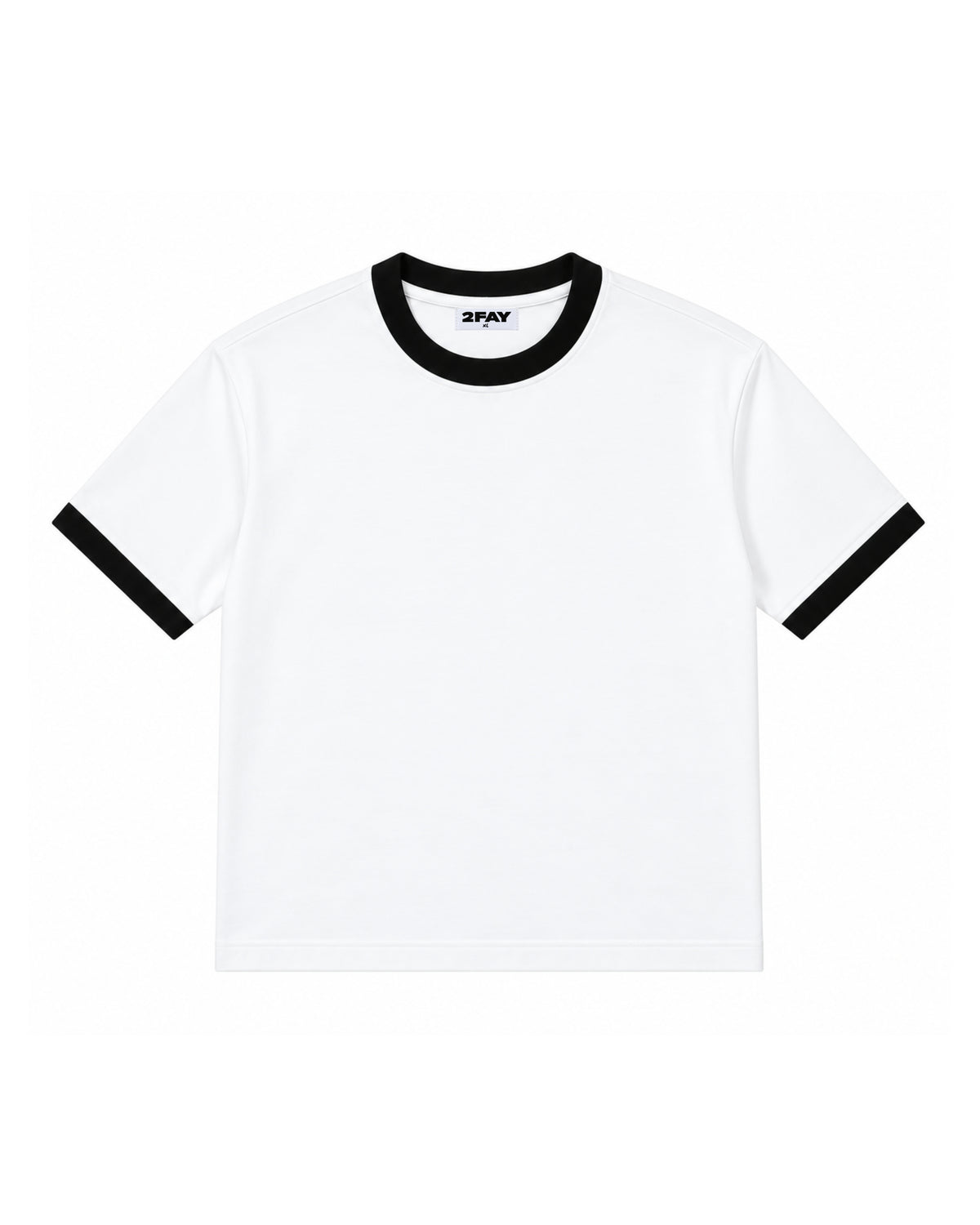 milano fitted tee — white/black